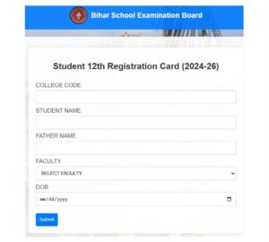 Bihar Board 12th Original Registration 2026