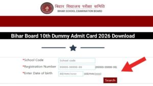 Bihar Board Class 10th Dummy Admit Card 2026